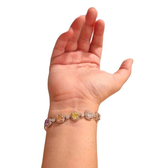 Sparkling Colorful Gemstone Bracelet - Picture 11 of 11